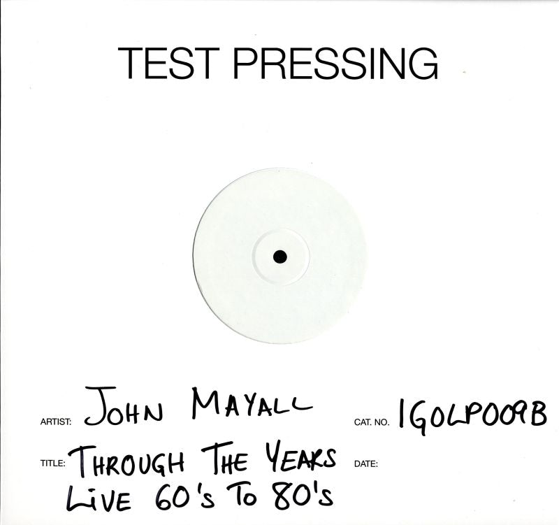 Through The Years Live 60's To 80's-Indigo-Vinyl LP Test Pressing-M/M