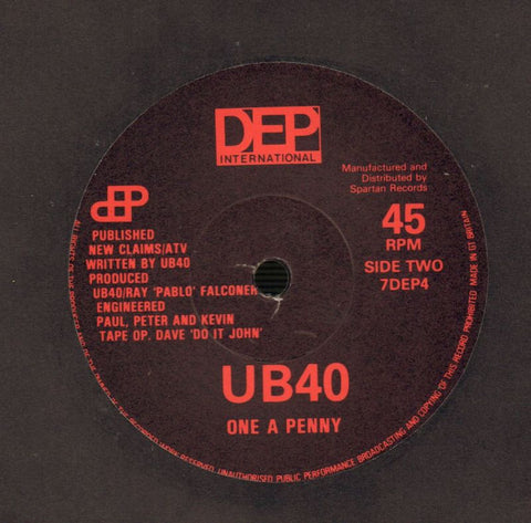 UB40-Love Is All Is All Right-DEP International-7" Vinyl-Ex/Ex