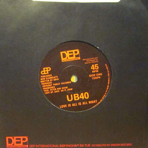 UB40-Love Is All Is All Right-DEP International-7" Vinyl