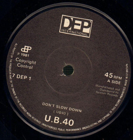 Don't Slow Down-DEP-7" Vinyl P/S-Ex/Ex