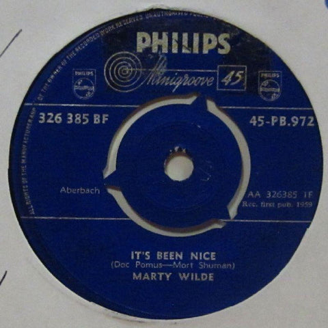 Marty Wilde-It's Been Nice-Philips-7" Vinyl