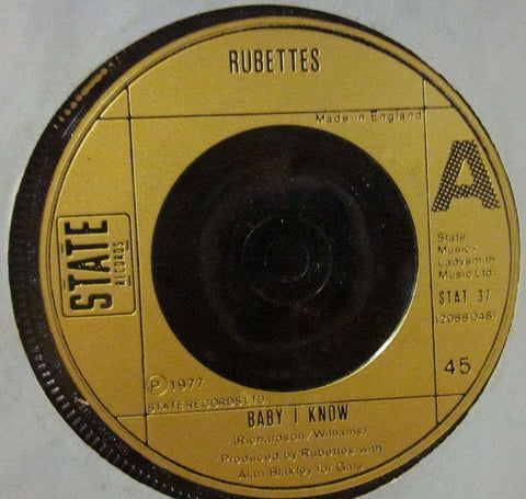 Rubettes-Baby I Know-State Records-7" Vinyl