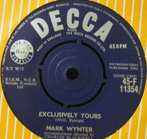 Mark Wynter-Exclusively Yours-Decca-7" Vinyl