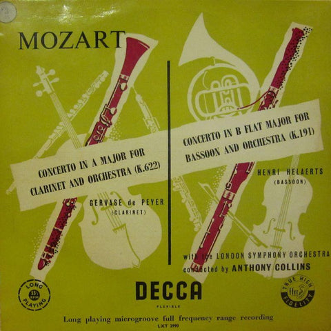 Mozart-Concert For Clarinet/Basson And Orchestra-Decca-Vinyl LP