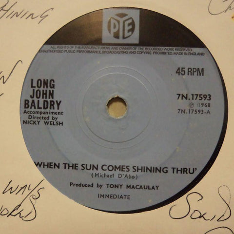 Long John Baldry-When The Sun Comes Shining Through/ Wise To The Ways-Pye-7" Vinyl