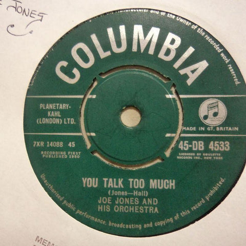 Joe Jones & Orchestra-You Talk Too Much/ I Love You Stll-Columbia-7" Vinyl