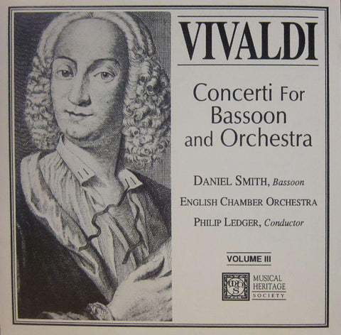 Vivaldi-Concerti For Bassoon And Orchestra Volume III-Musical Heritage Society-CD Album