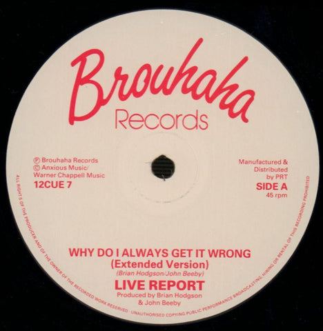 Why Do I Always Get It Wrong-Brouhaha-12" Vinyl P/S-VG+/Ex