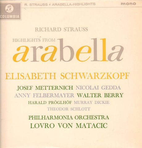 Strauss-Highlights From Arabella/Philharmonia Orchestra-Columbia-Vinyl LP