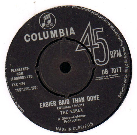 Easier Said Than Done / Are You Going My Way-Coloumbia-7" Vinyl