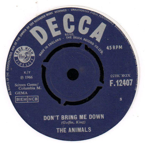 Don't Bring Me Down / Cheating-Decca-7" Vinyl