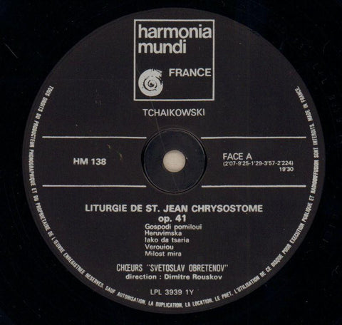 Liturgie De Saint Jean Chrysostome-Harmondia Mundi-Vinyl LP-VG/VG+