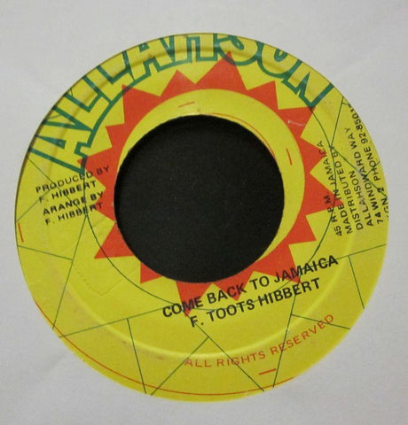 Toots HiBbe-GONE BACK TO JAMAICA-7" Vinyl