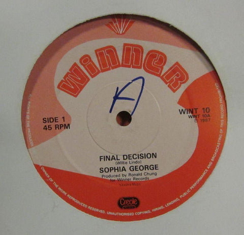 Sophia George-Final Decision-Winner-12" Vinyl