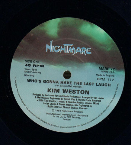 Who's Gonna Have The Last Laugh-Nightmare-12" Vinyl P/S-G+/VG+