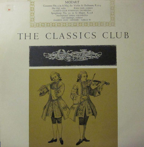 Mozart/Bamberger-Concerto 5 A Major-The Classics Club-10" Vinyl