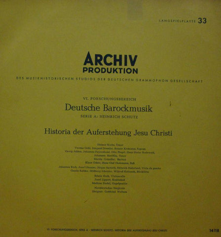 Schutz-Deutsche Barockmusik-Archive-Vinyl LP